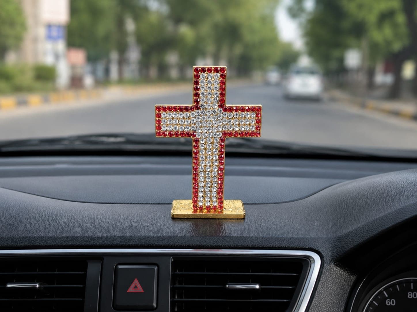 Car dashboard cross metal crystal 