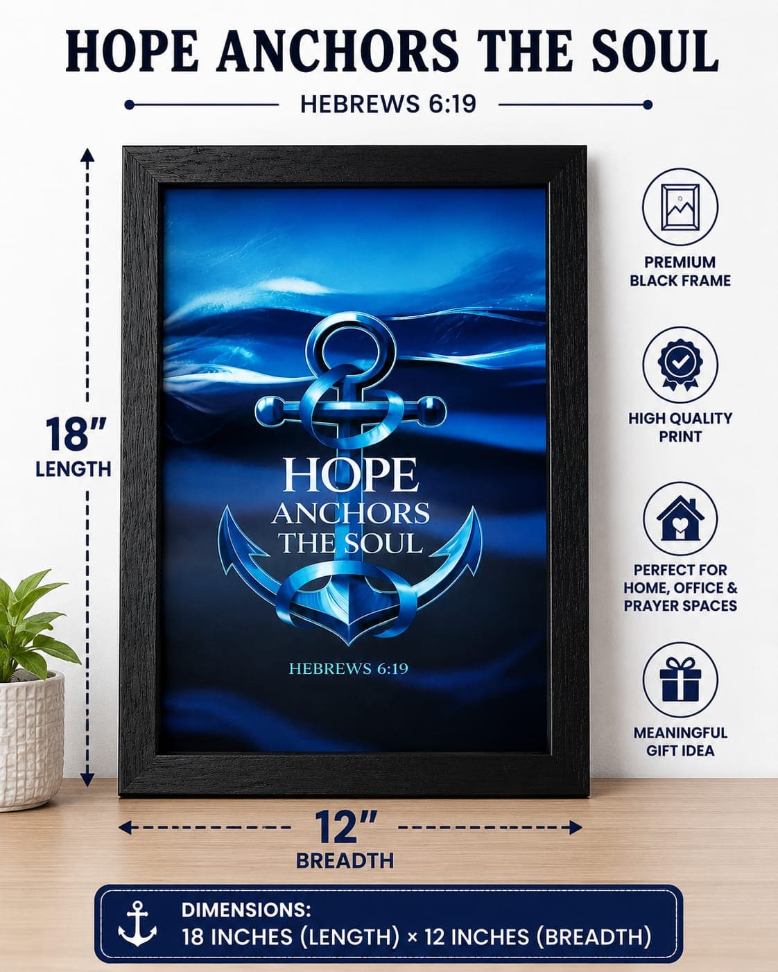Hope Anchors The Soul-Bible Verse Frame