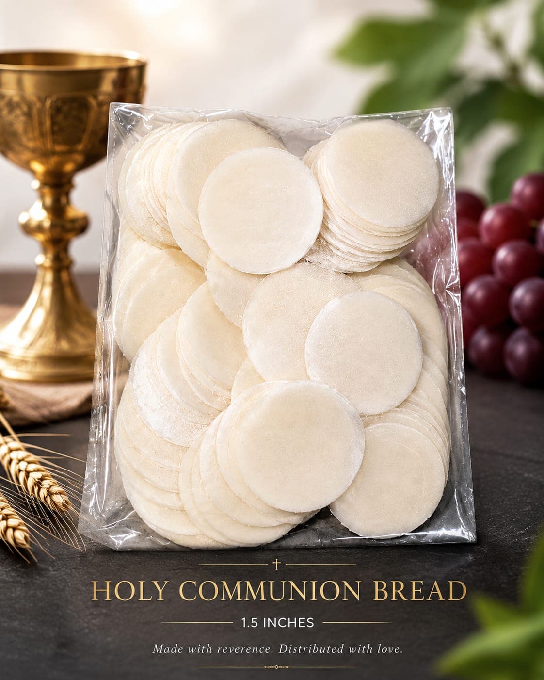Holy Communion Bread – 100 Pieces | Regular Size (1.5 Inch)