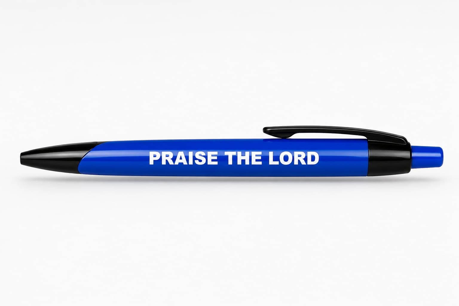 Praise the Lord Plastic Ball Pen – Blue & Black Body with Blue Ink